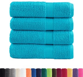 Toalhas de banho premium SOLUND 4pcs 70x140cm 600 gsm turquesa
