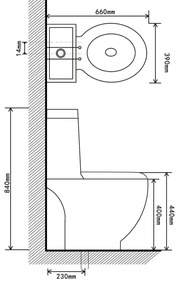 Sanita WC redonda cerâmica c/ descarga água inferior branco