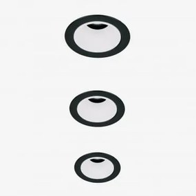 Pack De 3 Downlights Led Embutidos Com Molduras Redondas Ø5 Cm Para Exterior Em Alumínio Luisiana Branco - Preto & Branco 3000k & 3 W & 19º - Sklum