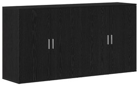 Buffets 2 pcs Carvalho Preto 79x38x80 cm Madeira de engenharia