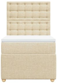 Cama com molas/colchão 90x190 cm tecido cor creme
