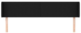 Cabeceira de cama c/ abas tecido 163x16x78/88 cm preto