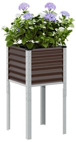 vidaXL Vaso de jardim marrom 45x45x88 cm aço