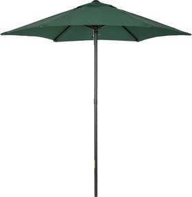 Outsunny Guarda-Sol Jardim Ø2x2 m com Teto Ventilado Manivela e Mastro de Alumínio Verde | Aosom Portugal