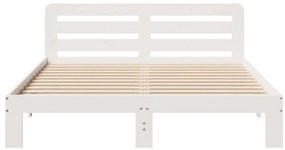 Cama sem colchão 160x200 cm madeira de pinho maciça branco
