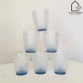 Conjunto 6 copos | Fundo Azul