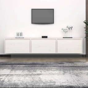vidaXL Móveis de TV 3 pcs madeira de pinho maciça branco