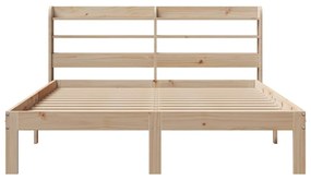 Estrutura de cama com cabeceira 160x200 cm pinho maciço