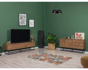 Conjunto de Mobiliário de Sala Laxus – Nogueira/Preto – 90 x 39 x 40 c
