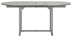 Mesa de jantar p/ jardim (120-170)x80x75 cm acácia maciça
