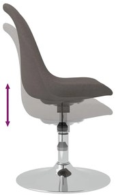 Cadeiras de jantar giratórias 4 pcs tecido cinzento-escuro
