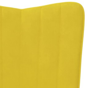 Cadeira de descanso veludo amarelo mostarda