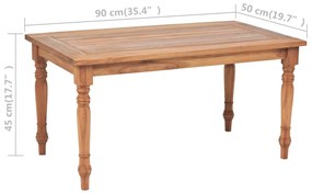 Mesa de centro Batavia em teca 90x50x45 cm