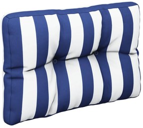 Almofadões p/ móveis de paletes 2 pcs tecido riscas azul/branco