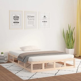 Estrutura de cama 200x200 cm madeira maciça