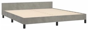 Estrutura de cama c/ cabeceira 160x200 cm veludo cinzento-claro