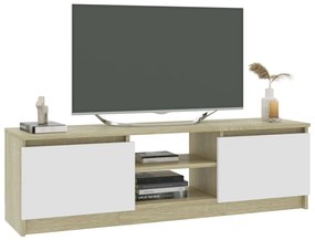 Móvel TV 120x30x35,5cm contraplacado cor branco/carvalho sonoma