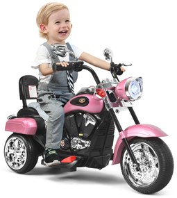 Motocicleta estilo chopper para crianças,  movida a bateria 6v com música Rosa