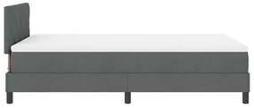Cama Box com Colchão &amp; LED Cinza Escuro 120x190 cm Tecido