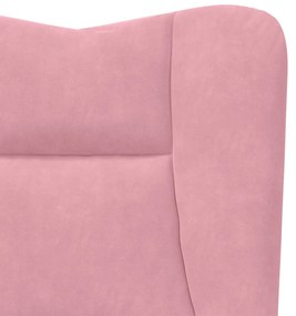 Poltrona Relaxante em Veludo Rosa