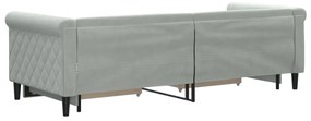 Sofá-cama c/ gavetão e gavetas 80x200 cm veludo cinzento-claro