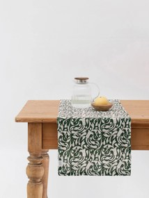 Caminho de mesa em linho Evergreen Damask