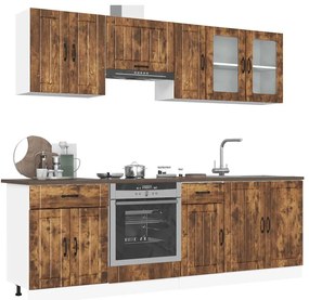 vidaXL 8 peças armário de cozinha conjunto Kalmar carvalho fumado