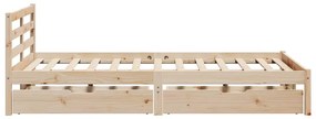 Cama sem colchão 140x190 cm madeira de pinho maciça