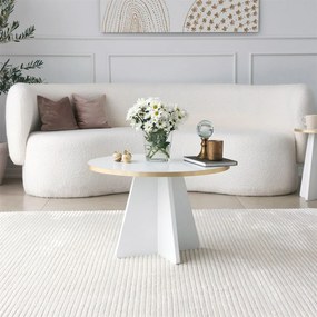 Mesa de Centro Mushroom – Dourado e Branco – 60 cm x 40 cm x 60 cm