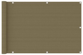 vidaXL Tela de varanda 90x400 cm PEAD cor cinzento-acastanhado