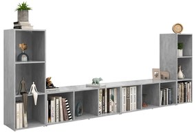 Móveis de TV 4 pcs 107x35x37 cm contraplacado cinzento cimento