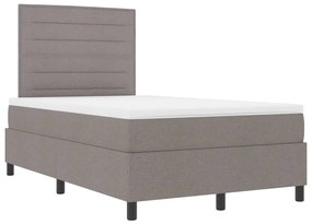 Cama Box Spring com Colchão Taupe 120x200 cm de Tecido