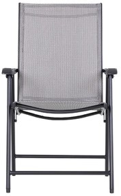 Conjunto de 2 Cadeiras Dobráveis com Apoio de Braços - Cinzento - Desi