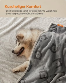 Manta para cães 229 x 203 cm (C x L), adequada para pessoas e cães de tamanho extragrande cinzento