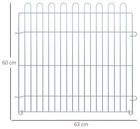 PawHut Parque para Animais de Estimação com 8 Paineis 63x60cm Cerca pa