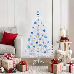 vidaXL Árvore de Natal Articulada Artificial Branco 120 cm PVC e Aço