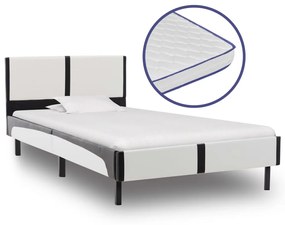 vidaXL Cama c/ colchão espuma de memória 90x200 cm couro artificial