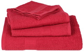 6pcs Conjunto toalhas banho 360 gsm 100% algodão vermelho