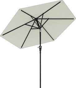 Outsunny Chapéu de Sol de Jardim Ø230x216 cm com Teto Ajustável Abertura Manual Impermeável para Terraço Pátio Piscina Praia Creme | Aosom Portugal