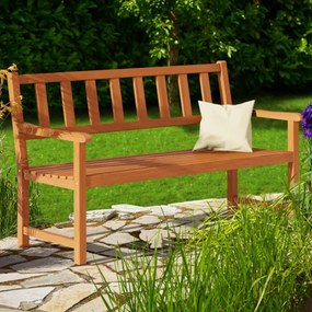 Banco de jardim Kensington em madeira de acácia 120x90x50-58 cm Castanho