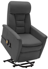 vidaXL Poltrona de massagens elevatória couro artificial antracite