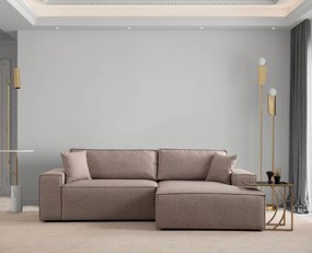 Sofá-Cama de Canto Pırlo – Castanho – 260x78x170 cm