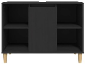 Móvel p/ lavatório 80x33x60 cm derivados de madeira preto