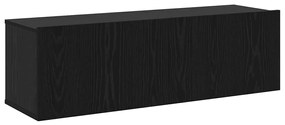 Conjunto de Armário para TV de 4 Peças Montado na Parede - Preto Carva