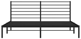 Estrutura de cama com cabeceira 193x203 cm metal preto