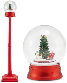 Poste de luz de Halloween de 155 cm ativado por som com efeitos de neve preta - Preto