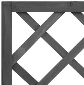 Vaso com treliça para jardim 70x30x135 cm abeto maciço preto