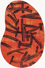 Tapete lavável em jacquard para interior e exterior de forma orgânica Kanji