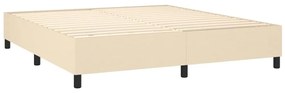 Cama box spring c/ colchão e LED 180x200 cm tecido cor creme