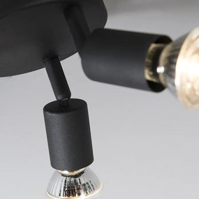 Projetores industriais pretos inclináveis redondos 3 luzes - Jeany